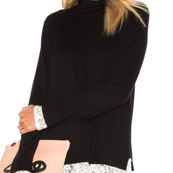 - Joie Mock Neck Sweater with Faux Lace Shirt XS Wool Cashmere - Picture 3 of 7